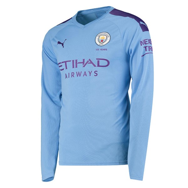 Camiseta Manchester City Primera equipación ML 2019-2020 Azul